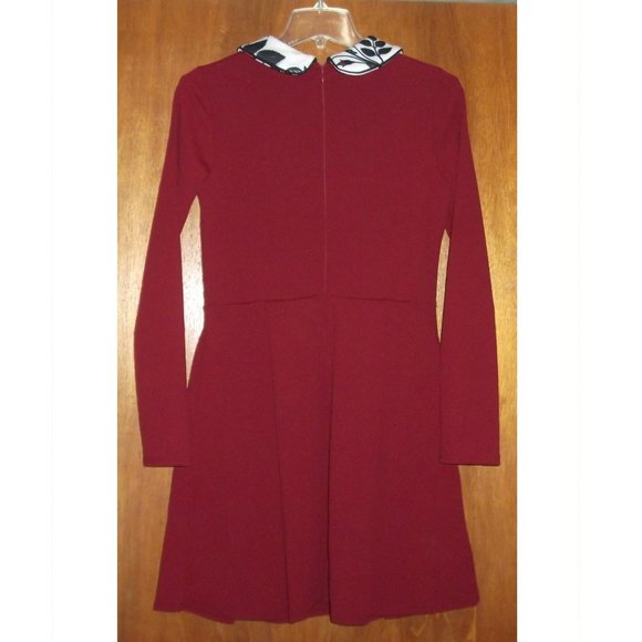 Smak Parlour Peter Pan Collar Dress - Crimson Mod Twee Cosplay Goth Holiday Geek - Picture 3 of 6